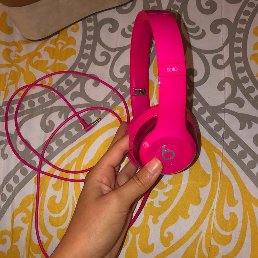 Pink beats headphones